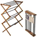 Produktbild: KADAX Standtrockner aus Holz, Vollständig montiert, klappbarer Turmwäscheständer mit 7m² Trockenfläche, Holzwäscheständer, platzsparender Trockner (73x97cm)