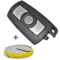 Produktbild: Auto Schlüssel Funk Fernbedienung Smartkey 1x Gehäuse 3 Tasten + 1x LIR2025 Akku Batterie kompatibel mit BMW