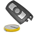 Produktbild: Auto Schlüssel Funk Fernbedienung Smartkey 1x Gehäuse 3 Tasten + 1x LIR2025 Akku Batterie für BMW