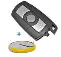 Produktbild: mt-key Auto Schlüssel Smartkey 3 Tasten Ersatz Gehäuse + 1x LIR2025 Knopfzelle, LIR2025 (3,6 V), für BMW 1er 3er 5er 6er X1 X5 X6 Z4 ab 2006 Funk Fernbedienung
