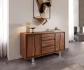 Produktbild: DELIFE Sideboard Live-Edge 147 cm Akazie Braun 3 Schübe 2 Türen, Sideboards, Baumkantenmöbel, Massivholzmöbel, Massivholz