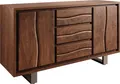 Produktbild: DELIFE Sideboard Live-Edge, Akazie Braun 147 cm 2 Türen 3 Schübe Baumkante Sideboard