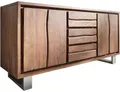 Produktbild: DELIFE Sideboard Live-Edge, Akazie Braun 147 cm 2 Türen 3 Schübe Baumkante Sideboard