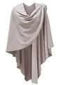 Produktbild: PULI Damen Poncho Schal Cashmere Feeling Strick Cape Cardigan Für Frauen Geschenk Für Mutter