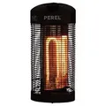Produktbild: Perel Terrassen-Heizstrahler, 1200 W, Kippschutz, 2 Heizstufen, spritzwassergeschützt, oszillierendes Design, Metall, Schwarz