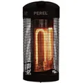 Produktbild: Terrassen-heizstrahler, 1200 W, Kippschutz, 2 Heizstufen, Spritzwassergeschützt, Oszillierendes Design, Metall, Schwarz - Perel
