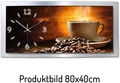 Produktbild: Kreative Feder Wanduhr 3D Designer-Wanduhr „Kaffee“ aus gebürstetem Aluminium (3D-Wölbung, einzigartiges Zwei-Platten-Design, flüsterleises Uhrwerk)