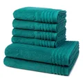Produktbild: Vossen - 6 teiliges Frottier-Set - Vienna Style Supersoft (4 X Handtuch 2 X Duschtuch im Set) - 620 g/m2 - Baumwolle - Frottee - saugstark - weich und flauschig - Lagoon