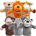 Produktbild: JOYIN 6 Stück Tier Handpuppen Spielzeug Set für Kinder,Freunde Im Tiergarten, Deluxe plüschtiere Kinderhandpuppen mit beweglichem offenem Mund für EIN fantasievolles Spiel