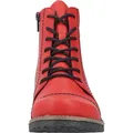 Produktbild: Rieker Damen Schnürboot Ziernaht Stiefelette Blume Reißverschluss 73504, Größe:42 EU, Farbe:Rot - Rot - 42