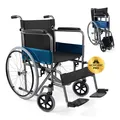 Produktbild: Rollstuhl faltbar Mobiclinic selbstfahrend Feststellbremse Sitz 46cm gepolsterte Armlehnen stabil geölte Räder schwarz Alcázar