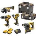 Produktbild: DeWalt Combo-Kit DCK422P3T-QW, 18V Akku, inkl. DCD796, DCF887, DCH273, DCG405, 3 Akkus, Lader, 2 Koffer
