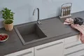 Produktbild: Küchenspüle Einbauspüle Spüle Granit Mineralite 80 x 50 Grau Respekta Houston