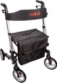 Produktbild: Leichter Reise-Rollator aus Aluminium – faltbar mit Sitz & Tasche, silber