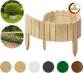 Produktbild: Floranica Rollborder Beeteinfassung 100 x 10 cm Natur Flexibler Holzzaun Deko für Gartenzaun Rasenkante Umzäunung Gartenzaun für Rasenflächen