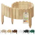 Produktbild: Floranica Rollborder Flexibler Holzzaun 100 x 10 cm Natur Beeteinfassung Deko für Gartenzaun Rasenkante Umzäunung Gartenzaun für Rasenflächen Hochbeete für Garten