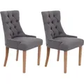 Produktbild: 2er Set Esszimmerstuhl Aberdeen Stoff Antik-hell Dunkelgrau