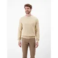 Produktbild: Strickpullover LERROS, Damen, Gr. XXL, blau (tender beige), Strick, Obermaterial: 100% Baumwolle, unifarben, regular fit taillenbedeckt, Rundhals, Rippbündchen, Pullover Strickpullover, mit Rippbündchen