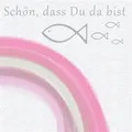 Produktbild: 20 Servietten Kommunion Schön dass du da bist Regenbogen Fische rosa 33x33cm