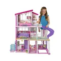 Produktbild: Barbie Puppenhaus, Traumvilla Puppe, komplett möbliert, 3 stöckig, 8 Zimmer inkl. Pool, Rutsche und Aufzug, 70 Accessoires, Spielzeug ab 3 Jahre, GNH53
