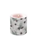 Produktbild: Weihnachten – Kerze klein – Candle small – Format: Ø 7,5 cm x 9 cm – Brenndauer: