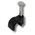 Produktbild: 100x Nagelschelle 4mm für Kabel schwarz - Kabelschelle mit 14mm Nagel z.B. zu...