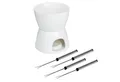 Produktbild: Haushalt International Fondue Fondue Schokoladenfondue Fondü Set Stövchen Schale 10,5 x 6,5 cm, mit Standfuß und Schmelzschale, als Stövchen