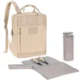 Produktbild: LÄSSIG Baby Wickelrucksack Wickeltasche Rucksack mit Wickelunterlage, Kinderwagenbefestigung, Flaschenhalter nachhaltig produziert/GRE Vividal Backpack humus