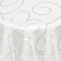 Produktbild: Kringel/Circle Tafeldecke Form, Größe & Farbe wählbar- Oval 130 x 360 cm - Weiss Damast Tischdecke
