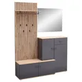 Produktbild: Garderobenkombination 4-teilig Anthrazit matt Artisan Eiche Dekor B 148 cm