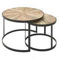 Produktbild: WOHNLING Couchtische-Set rund Massivholz mango, 1 Set