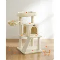 Produktbild: FEANDREA Kratzbaum mit großer Aussichtsplattform, Kratzbrett, beige PCT51M - Beige