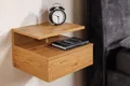 Produktbild: riess-ambiente Nachttisch FLOATING 35cm natur · hängendes Regal mit Schublade · Wildeiche-Design (Einzelartikel, 1-St), Nachtschrank · 1 Ablageboden & 1 Schublade · schwebend · Wohnzimmer