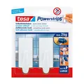 Produktbild: tesa Powerstrips-Haken 2er-Pack Weiß bis 2kg ohne Bohren Selbstklebend
