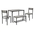 Produktbild: ML-DESIGN Essgruppe Tischgruppe für Küche & Esszimmer moderne Esstischgruppe Esszimmerset, Esszimmertisch mit 2 Stühlen 1 Bank Eiche-Grau Bartisch Set