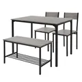 Produktbild: 4-teilig Esstisch Set Esszimmer Essgruppe Küche Stühle Bank Tisch Möbel Modern