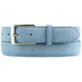 Produktbild: BELTINGER Ledergürtel Gürtel aus Veloursleder 3,0 cm - Weicher Velour-Ledergürtel für Herren (1-St) blau|silberfarben 85 cm (Gesamtlänge 100 cm)