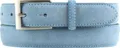 Produktbild: BELTINGER Italienischer Veloursleder-Gürtel, 30 mm breit, Herren, Wildleder, Anzuggürtel, Hosengürtel, Schließe Silber | Jeansblau 85cm