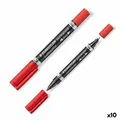 Produktbild: Dauermarker Staedtler Lumocolor 348 Double Rot [10 Stück]