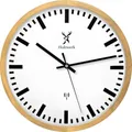Produktbild: Holzwerk GOLDBERG (FUNK) moderne Bahnhof Holz Funk Wanduhr, 30 cm, beige, weiß