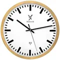 Produktbild: Holzwerk Wanduhr, Beige, Weiß, Schwarz, Holz, Glas, Metall, Holz Optik, Rund, 30x30x4.2 cm, CE, Funkuhr, Dekoration, Uhren, Wanduhren