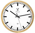 Produktbild: Holzwerk Funkwanduhr Bahnhofs Funk Holz Wand Uhr, braun, beige weiß (Nahezu lautloses Uhrwerk, analog, 30 cm)