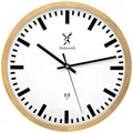 Produktbild: Holzwerk GOLDBERG (FUNK) Holz Wanduhr, moderne 30 cm Ø Bahnhof Funkwanduhr