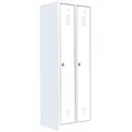 Produktbild: Lüllmann Weißer Spind komplett montiert 2 türig Stahl-Kleiderschrank 180x60x50cm (HxBxT) Spindschrank Kleiderspind Garderobenschrank in Weiß 510127