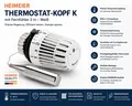 Produktbild: IMI Heimeier Thermostat-Kopf K Fernfühler 2m weiß M30x1,5 6002-00.500 NEU OVP
