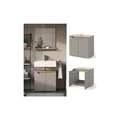 Produktbild: Vicco Waschbeckenunterschrank Marelle Greige Eiche 60 x 57,5 cm mit 2 Türen