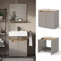 Produktbild: Waschbeckenunterschrank Marelle Greige Eiche 60 x 57,5 cm mit 2 Türen Vicco