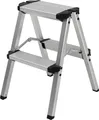 Produktbild: Craftfull Doppel-Klapptritt CF-131A, Aluminium-Trittleiter - Anti-Rutsch - Klappbar - Sicherheitsbügel - 150 kg - 2-5 Stufen (2 x 2 Stufen)