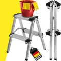 Produktbild: 𝐂𝐑𝐀𝐅𝐓𝐅𝐔𝐋𝐋 Trittleiter CF-131A | 𝟑 𝐉𝐀𝐇𝐑𝐄 𝐆𝐀𝐑𝐀𝐍𝐓𝐈𝐄 - 2-5 Stufen Leiter - Klapptritt - Treppenleiter - Klappleiter - Haushaltsleiter - Stehleiter - Mehrzweckleiter (2 x 2 Stufen)