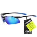 Produktbild: Uvex sportstyle 223 - Sportbrille für Damen und Herren - 100% UVA-, B, C Schutz - druckfreier Sitz & perfekter Halt - black/blue - one size